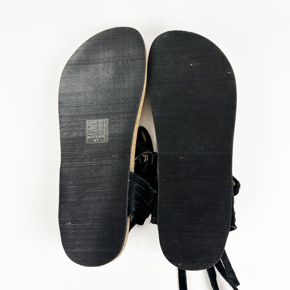 Free People Collins Wrap Sandals Black Suede Size US 11 EU 41 Hobo Festival - Picture 15 of 16